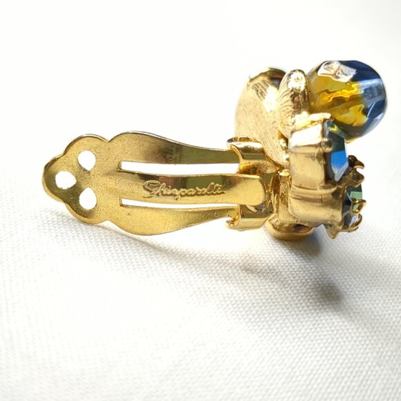 Schiaparelli Faux Cabochon and Rhinestone Earrings - Picture 7 of 9